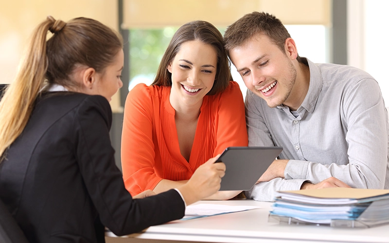 couple meeting with banker