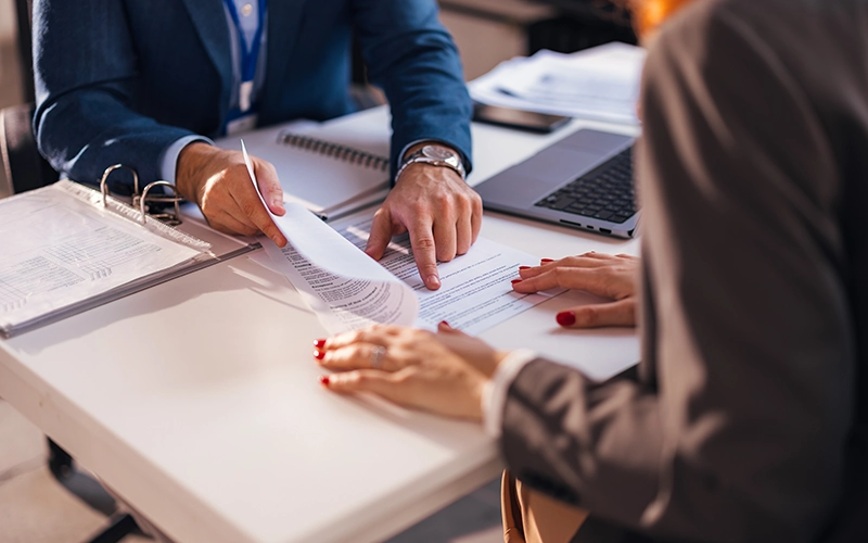 person meeting with banker