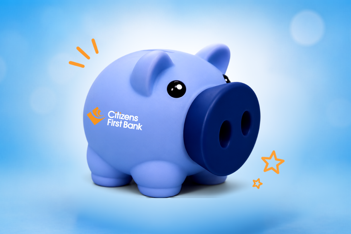 Citizens First Bank piggy bank