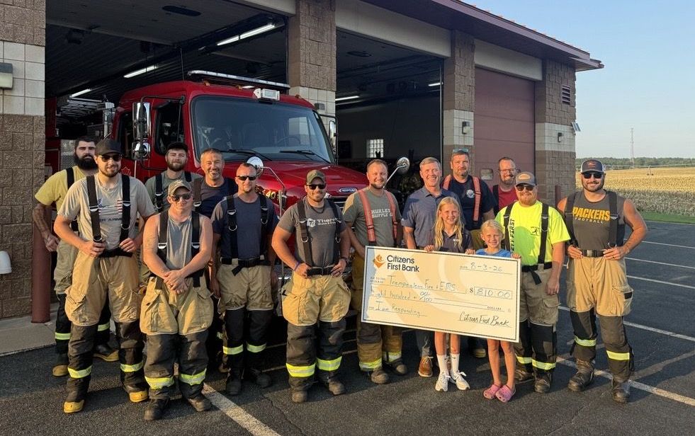 Citizens First Bank supporting the Trempealeau Fire Department